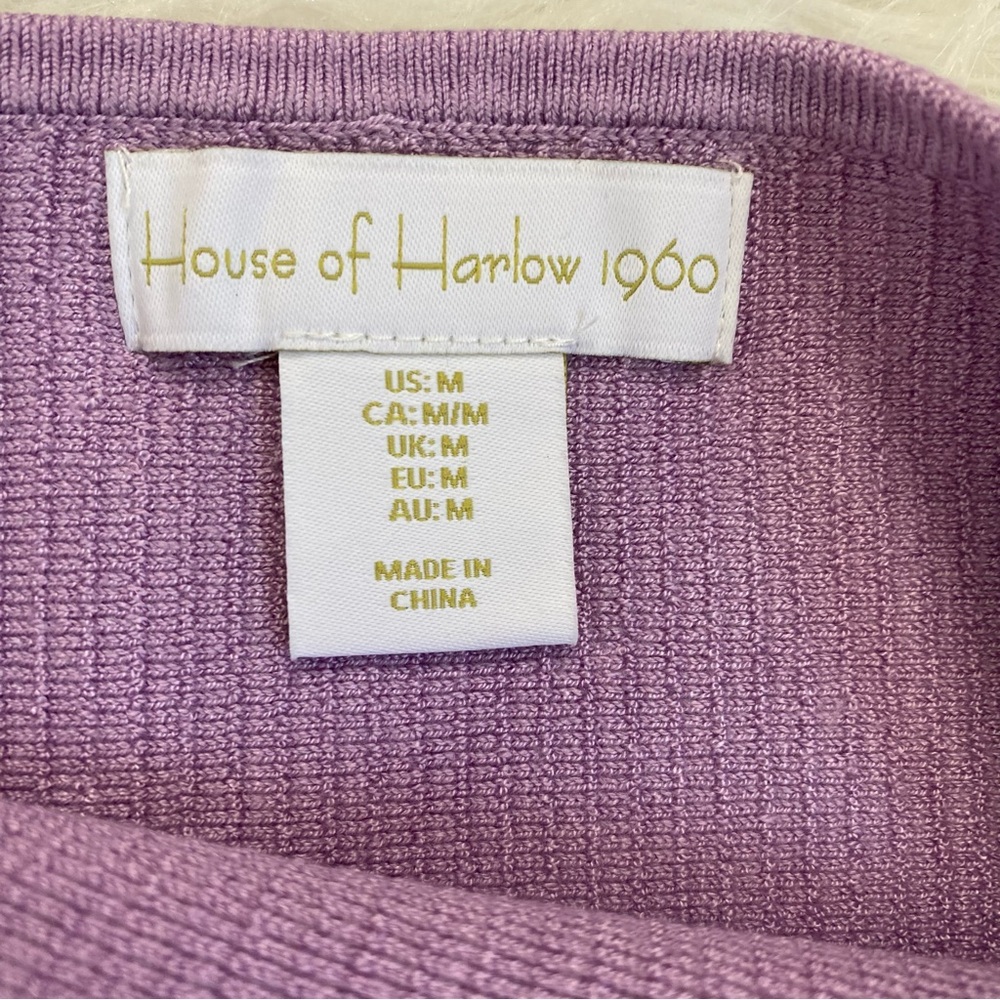 HOUSE OF HARLOW 1960 Lavender Halter Neck Ribbed Top - Picture 4 of 4